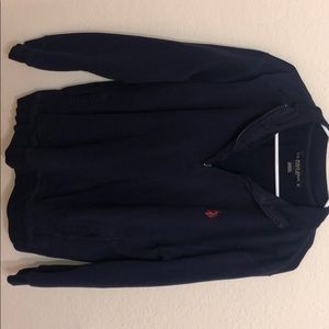 Men's Polo navy blue quarter zip pullover